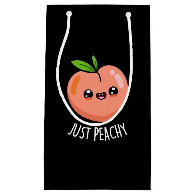Nur Peachy Funny Peach Pun Dark BG Kleine Geschenktüte (Vorderseite)