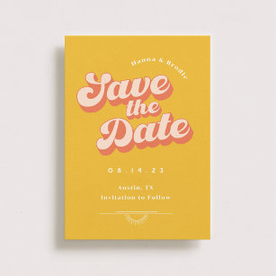 Nur Peachy Non-Foto Hochzeit speichern das Datum Save The Date