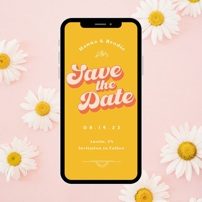 Nur Peachy Non-Foto Hochzeit speichern das Datum Save The Date (Von Creator hochgeladen)