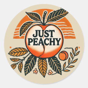 Nur Peachy Pfirsiche Runder Aufkleber