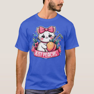 Nur Peachy Retro Cat Pfirsiche Sommerfrucht T-Shirt