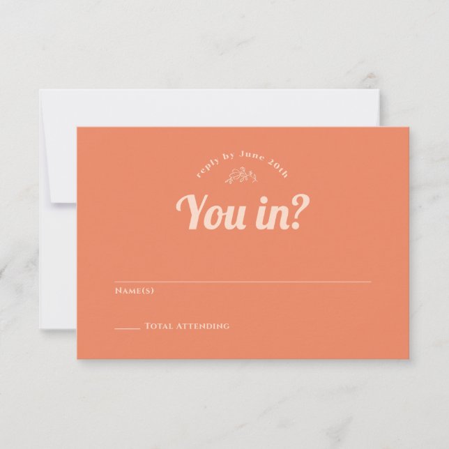 Nur Peachy Wedding RSVP Cards Karte (Vorderseite)