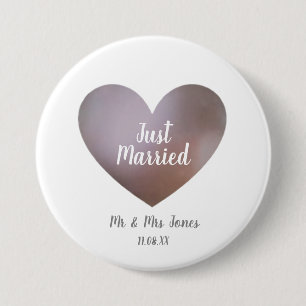 Nur Perle und lila Herzklingelring verheiratet Button