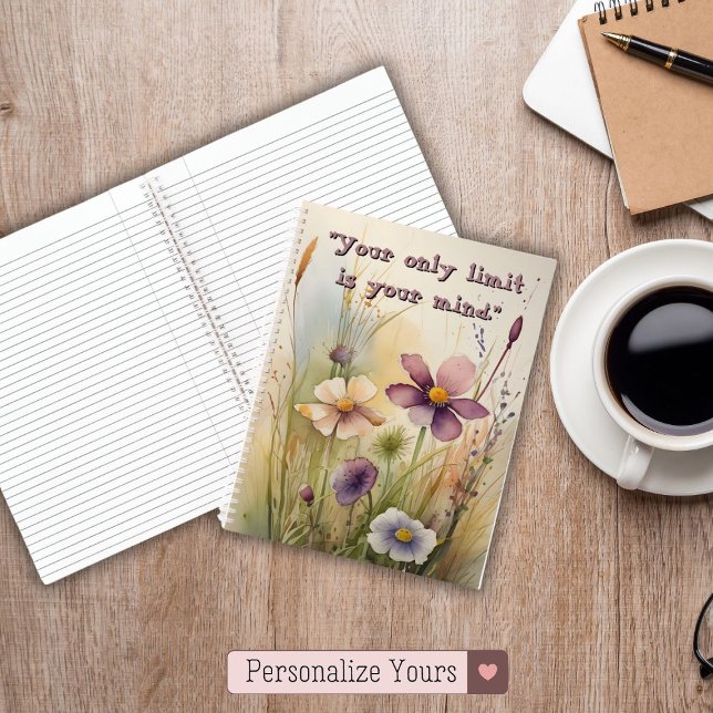 Nur personalisierte Grenze ist Ihr Geist Inspirati Notizbuch (Personalized Only Limit is Your Mind Inspirational Notebook)