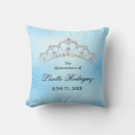 Nur Personalisierung auf der Vorderseite Blue Quin Kissen