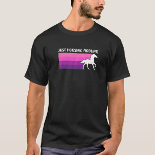 Nur Pferde Spaßen Lustiger Pferdereiter Equestrian T-Shirt