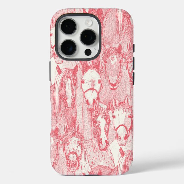 nur Pferde stiegen rosa halbe Perle Case-Mate iPhone Hülle (Rückseite)