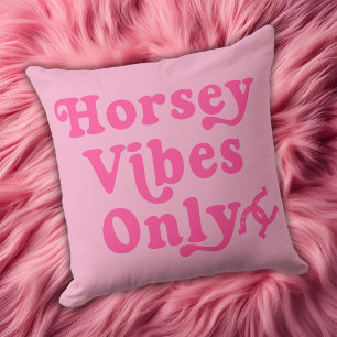 Nur Pferde-Vibes Rosa Retro-Reitsport Kissen