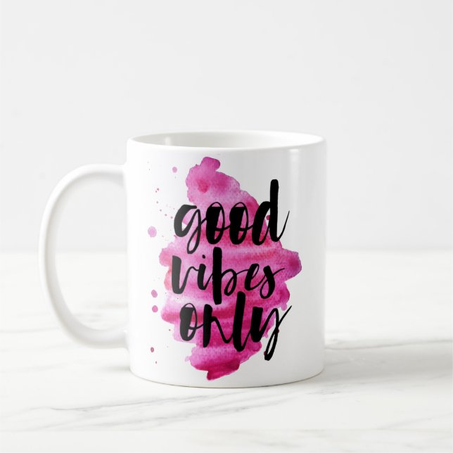 nur Pinselskripte mit rosa, guten Farbbildern Kaffeetasse (Links)