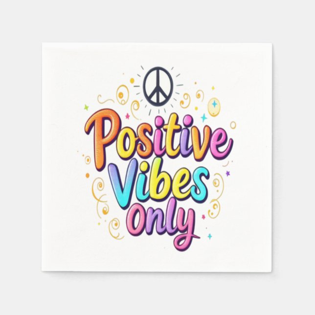 Nur positive Bilder - farbenfrohe, anregende Gesta Serviette (Vorderseite)