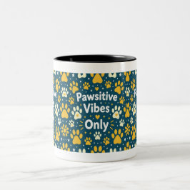 Nur positive Pfoten-Schwingungen Kaffeetasse mit H