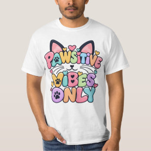Nur positive Pfoten-Schwingungen Pastell-Katz Bubb T-Shirt