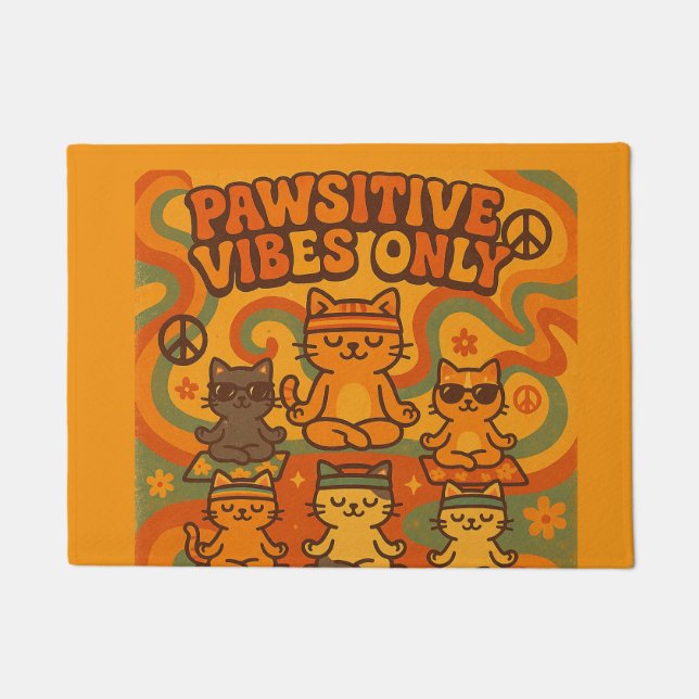 Nur positive Pfoten-Vibes Fußmatte (Vorderseite)