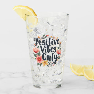 Nur positive Schwingungen Floraler Kranzdesign Glas
