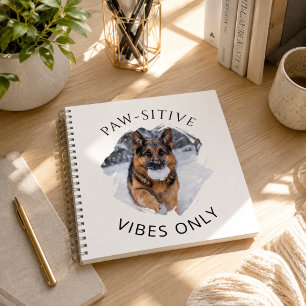 Nur positive Schwingungen GSD-Hundefoto Notizbuch