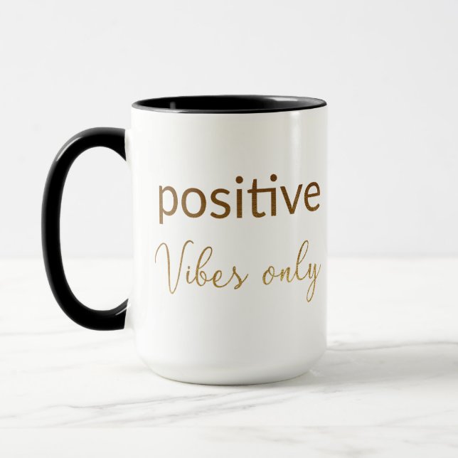 Nur positive Schwingungen Tasse (Links)