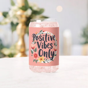 Nur positive Vibes Florales Kranzdesign Dosenglas