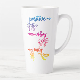 Nur positive Vibes, Regenbogen Ombre Boho Latte Ta Milchtasse