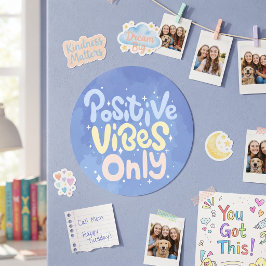 Nur positive Vibes Runder Aufkleber