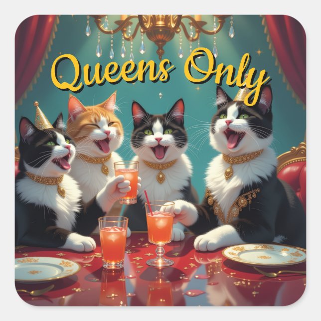 Nur Queens! Quadratischer Aufkleber (Vorderseite)
