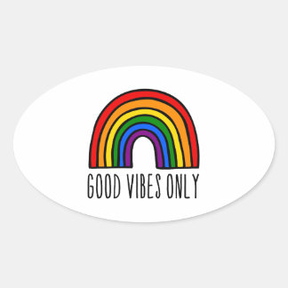 Nur Regenbogen-gute Violen Ovaler Aufkleber