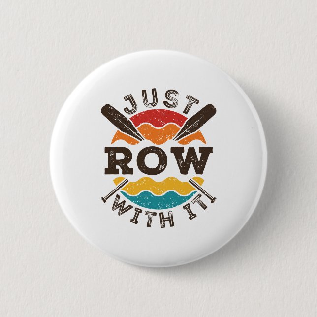 Nur Rotation mit Coolen Retro Rowing Crew Team Oar Button (Vorderseite)