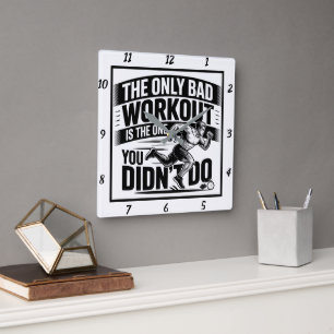 Nur schlechte Arbeit ist die, die du nicht getan h Quadratische Wanduhr