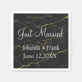 Nur Schwarz und guter Marmor verheiratet Serviette