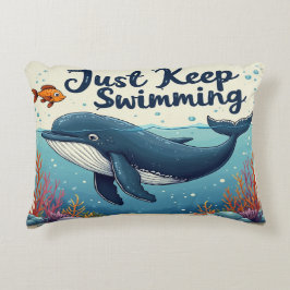 Nur Schwimmen Behalten - Motivierend inspirierend Dekokissen