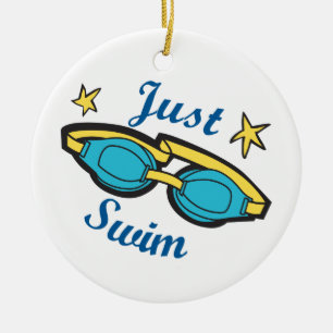 Nur schwimmen keramik ornament