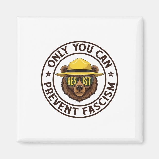 Nur Sie können den Faschismus Bärenwiderstand nati Magnet (Vorne)