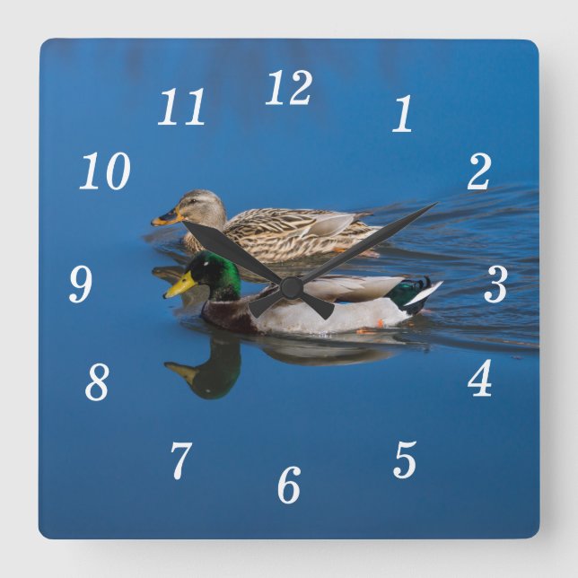 Nur Sie und ich Wall Clock Quadratische Wanduhr (Vorderseite)