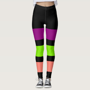 NUR STREIFEN - lila, Frühlingsgrün, Lachs Leggings