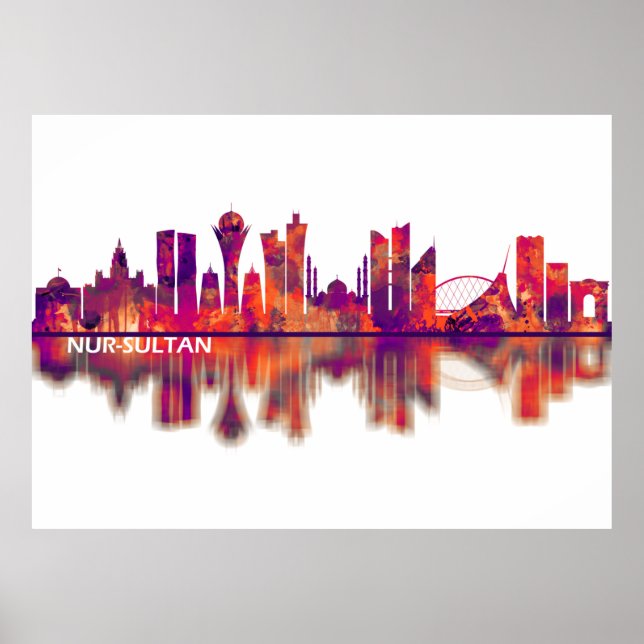 Nur-Sultan Kazakhstan Skyline Poster (Vorne)