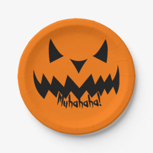 Nur Tricks Evil lächeln Pumpkin Halloween Pappteller