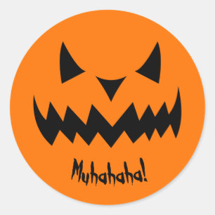 Nur Tricks Evil lächeln Pumpkin Halloween Runder Aufkleber