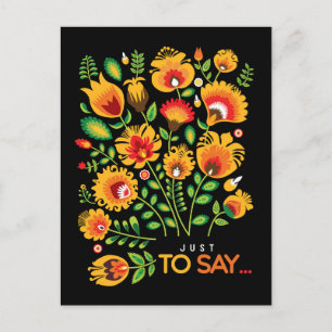 Nur um zu sagen... anpassbare Folklore-Postkarte Postkarte