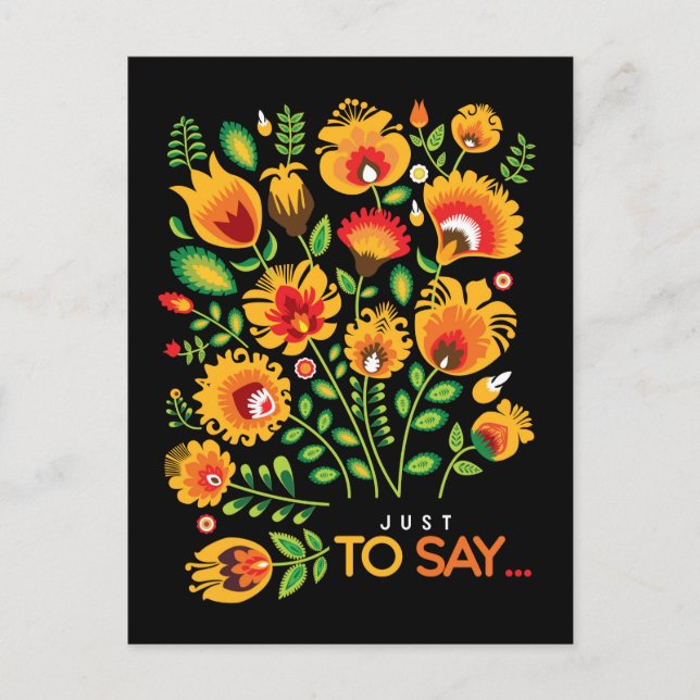 Nur um zu sagen... anpassbare Folklore Postkarte. Postkarte (Vorderseite)