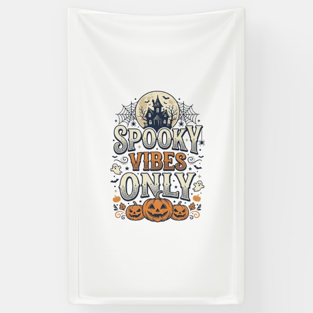 Nur unheimliche Stimmung Halloween-Geist-Kürbis-De Banner (Vertikal)