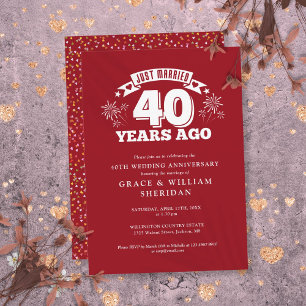 Nur verheiratet 40. Hochzeitstag Einladung