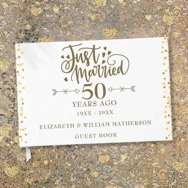 Nur verheiratet 50. Hochzeitstag Gästebuch (Just Married 50th Wedding Anniversary Guest Book)