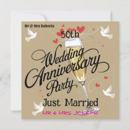 Nur verheiratet 50. Hochzeitstag Jahrestag Einladung