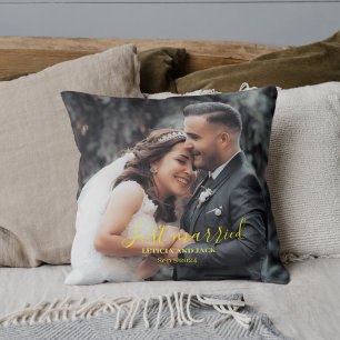 Nur verheiratet Celebrate Liebe mit personalisiert Kissen