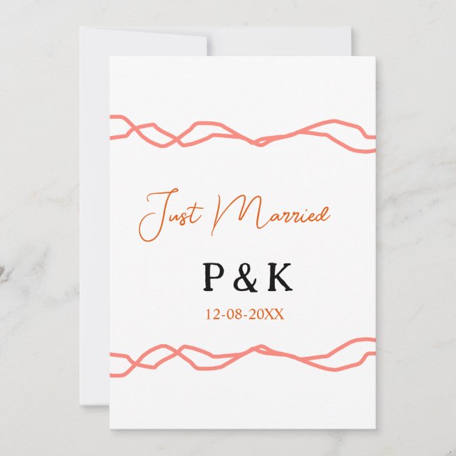 Nur verheiratet fügen Sie ein Paar Namen Datum rot Einladung (Vorderseite)