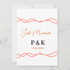 Nur verheiratet fügen Sie ein Paar Namen Datum rot Einladung