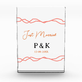 Nur verheiratet fügen Sie ein Paar Namen Datum rot Fotoblock