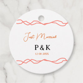 Nur verheiratet fügen Sie ein Paar Namen Datum rot Geschenkanhänger