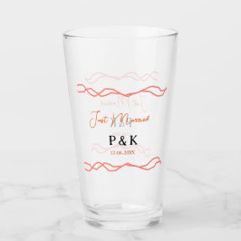 Nur verheiratet fügen Sie ein Paar Namen Datum rot Glas