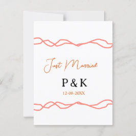 Nur verheiratet fügen Sie ein Paar Namen Datum rot Postkarte