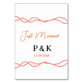 Nur verheiratet fügen Sie ein Paar Namen Datum rot Tischnummer